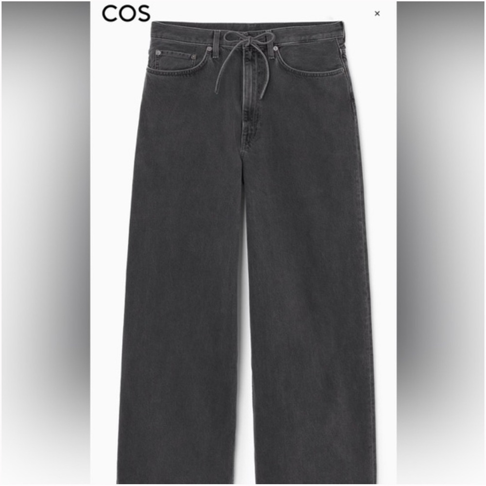 COS ultra wide leg drawstring denim jeans